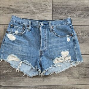 Levi's Blue Denim 501 Shorts, Size 28